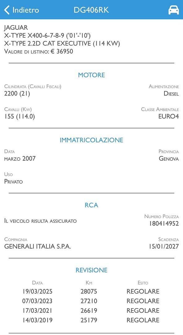 Jaguar X Type 29.000KM certificati UNIPROPRIETARIO