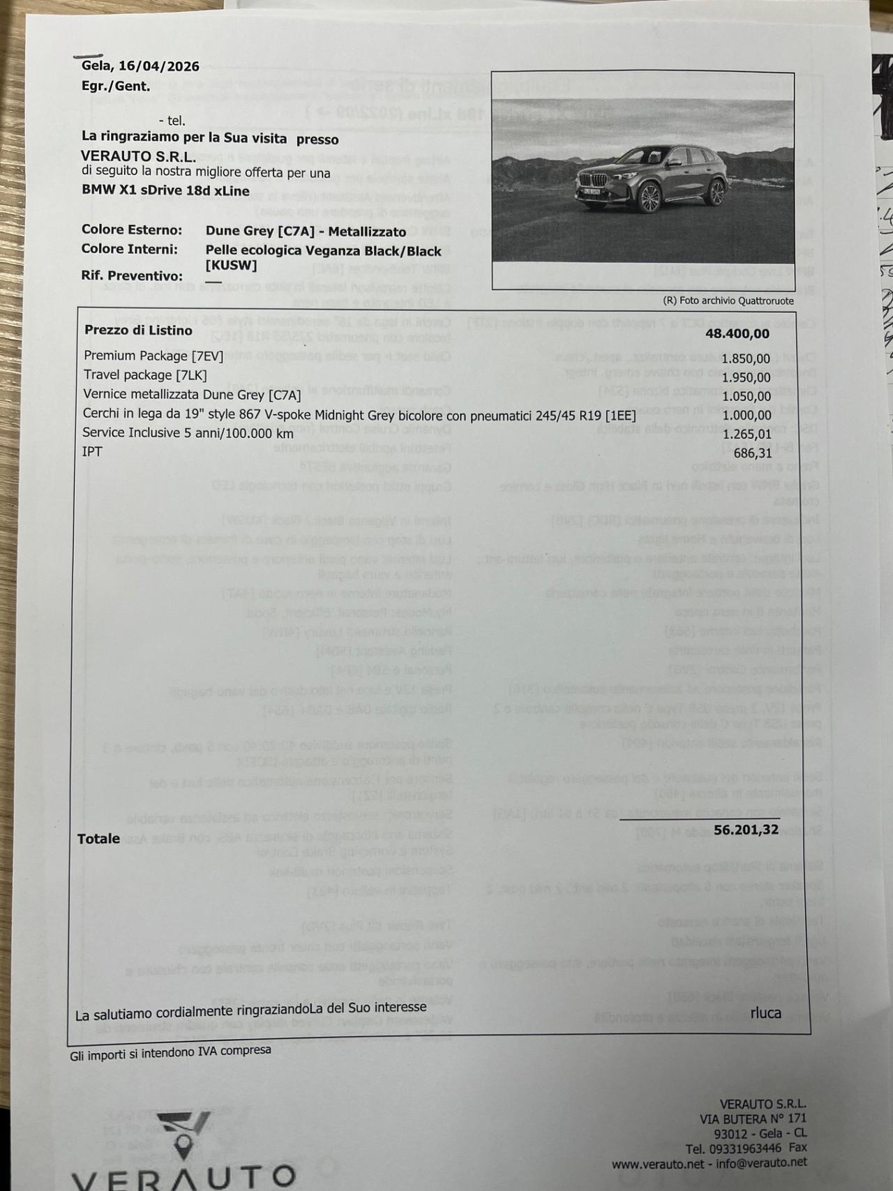Bmw X1 sDrive 18d xLine possibilità noleggio no scoring