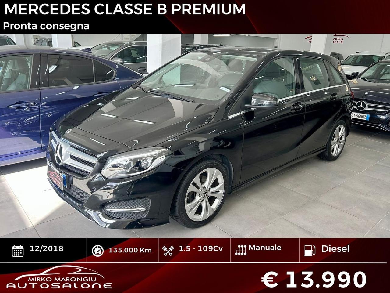Mercedes CLASSE B 180 d Premium FINANZIABILE