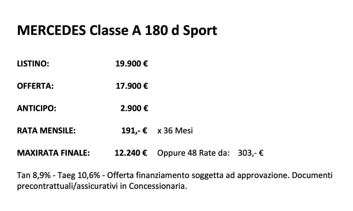 MERCEDES Classe A 180 d Sport