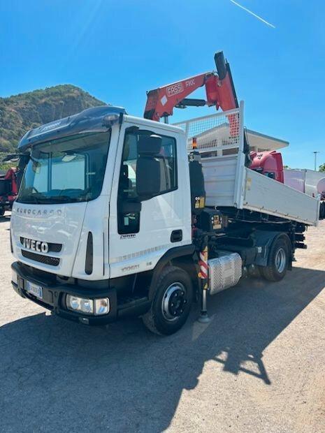 Iveco Eurocargo 100E21 Ribaltabile trilaterale+Gru FASSI