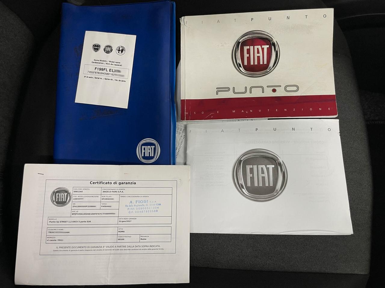 Fiat Punto 1.2 69 CV STREET 5P GOMME NUOVE TAGLIANDATA