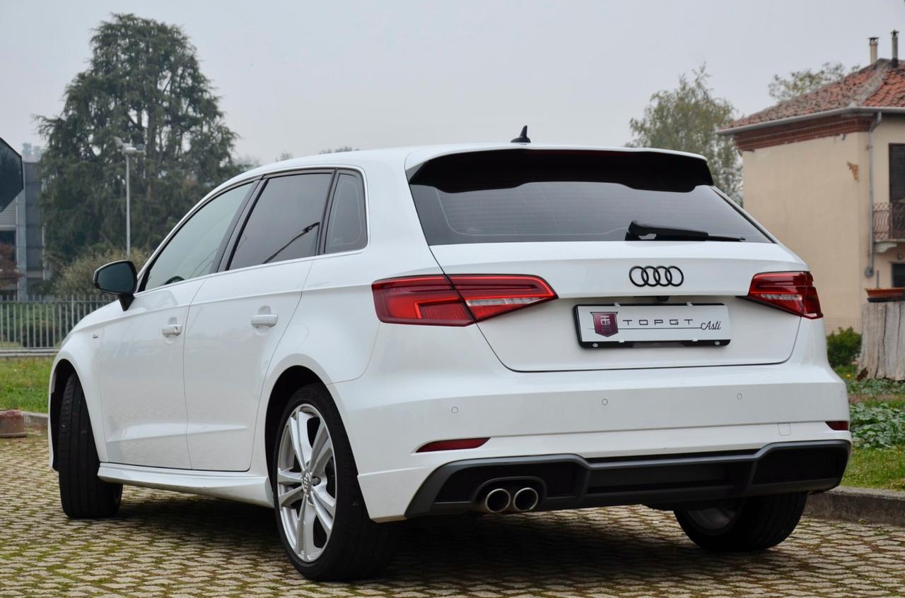 AUDI A3 SPORTBACK 35 2.0 TDI S-LINE EDITION 150cv S-TRONIC, UFF ITALIANA, EURO 6D, FULL LED, RETROCAMERA, PERMUTE