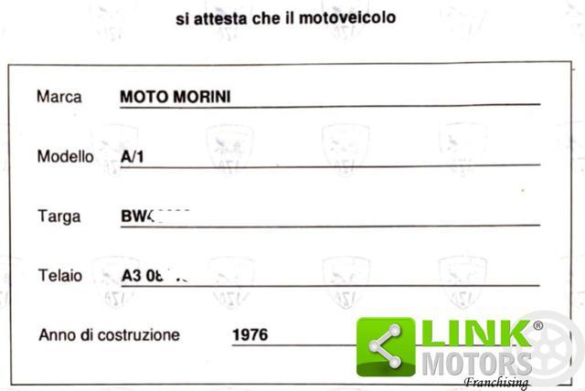 MORINI 3 1/2 SPORT 1976 ISCRITTA ASI