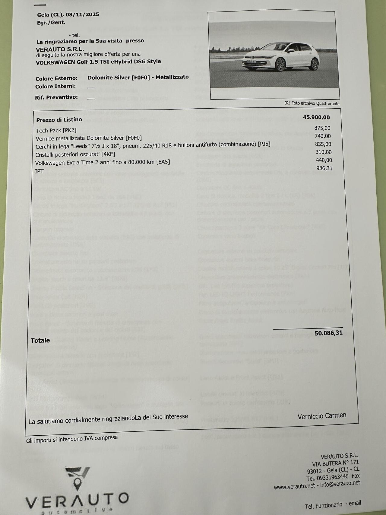 Volkswagen Golf 1.5 TSI eHybrid DSG Style SUPER OFFERTA T-STOCK