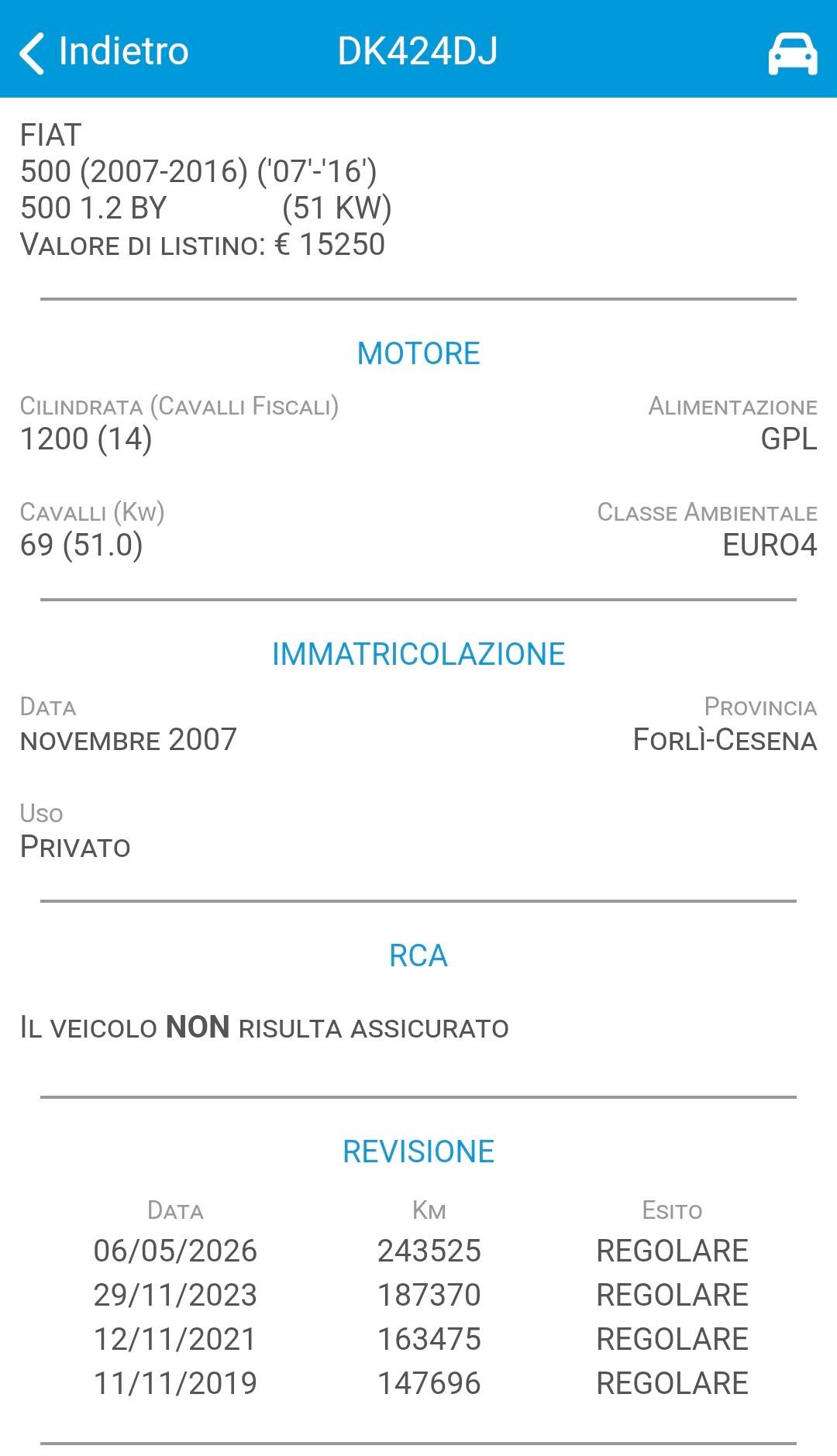 Fiat 500 Lounge GPL