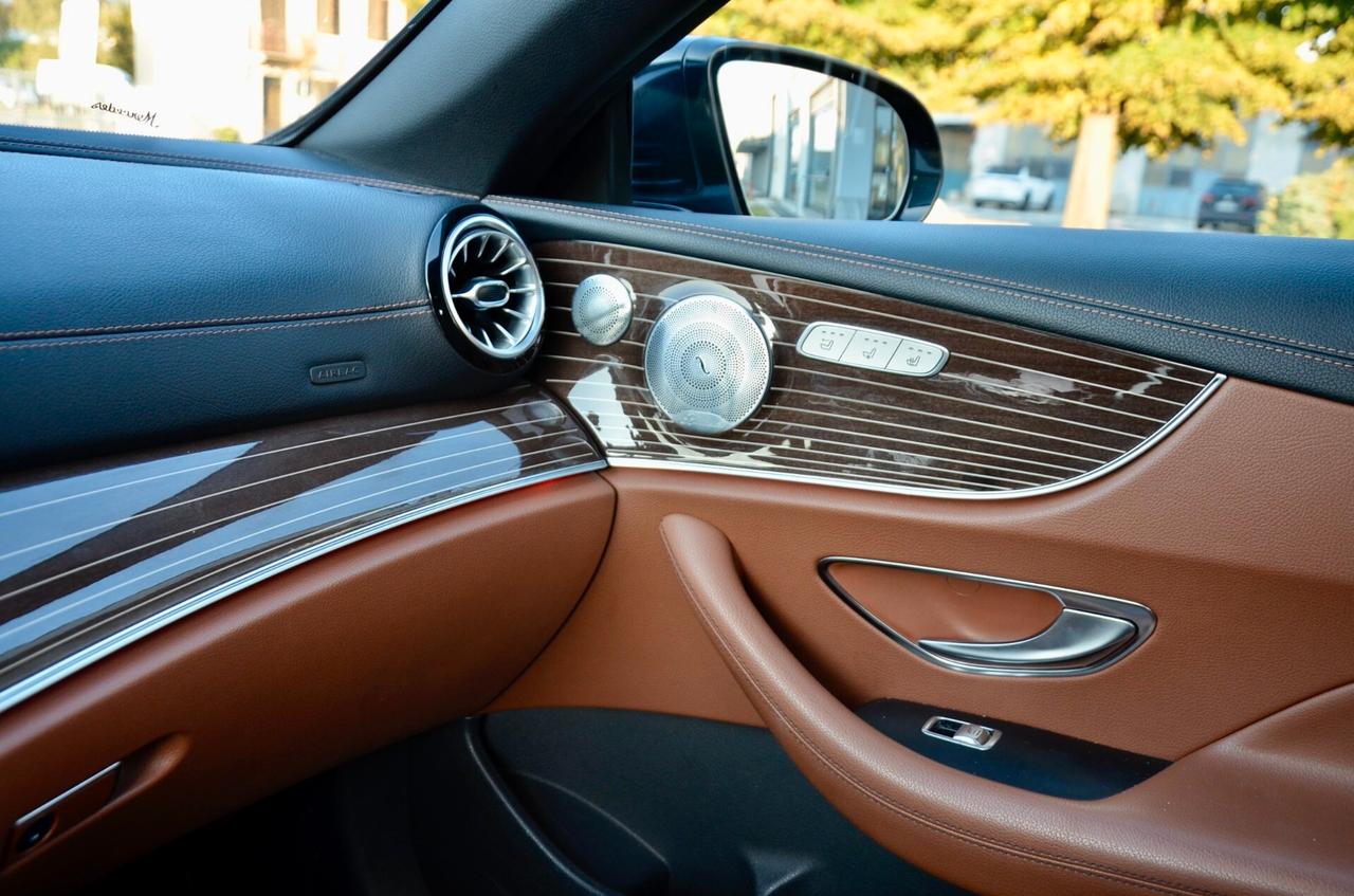 MERCEDES-BENZ E 350d CABRIO PREMIUM AMG LINE 4MATIC 258cv AUTO, EURO 6C, SERVICE DIMOSTRABILI, BURMESTER, MULTIBEAM, PELLE TOTALE, 19°, PERMUTE