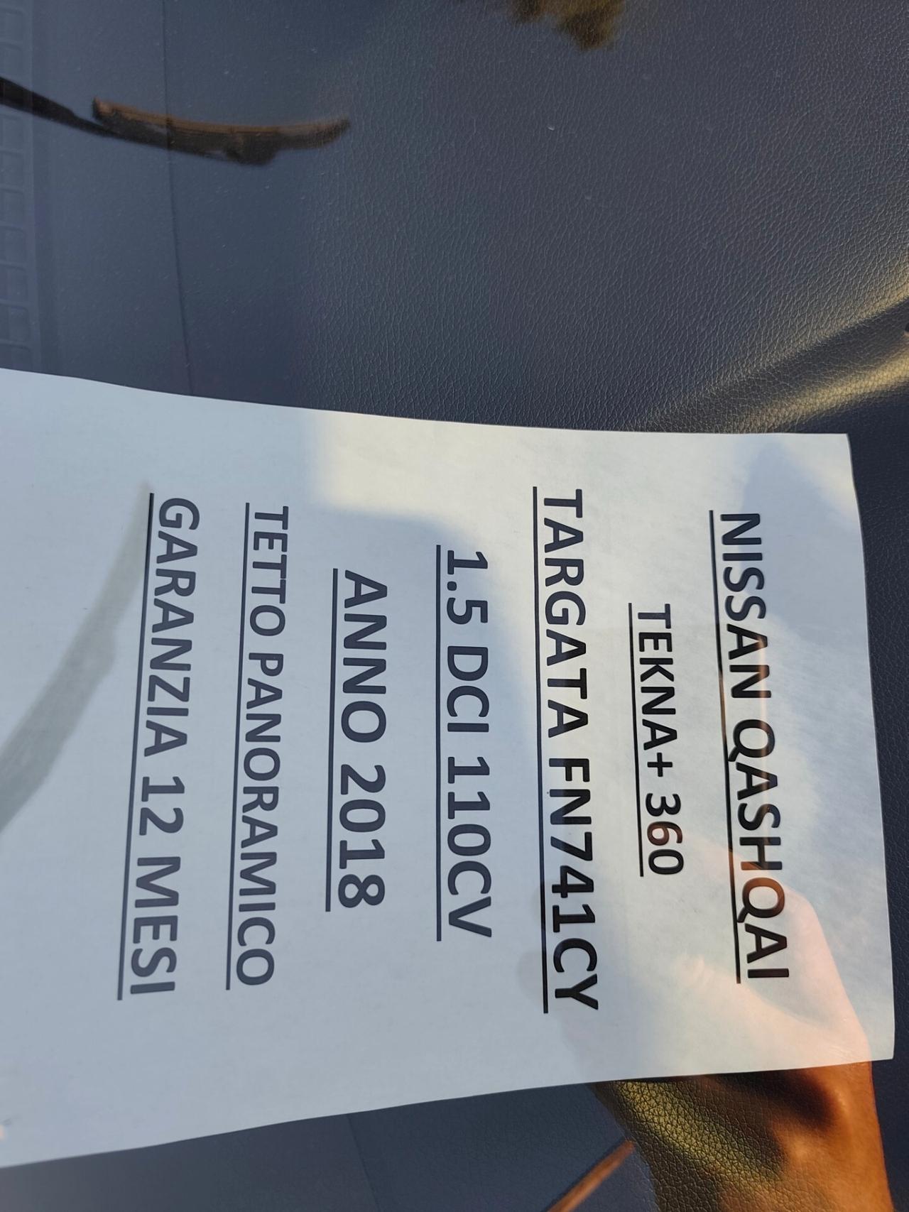 Nissan Qashqai 1.5 dCi 110cv Tekna+ TETTO