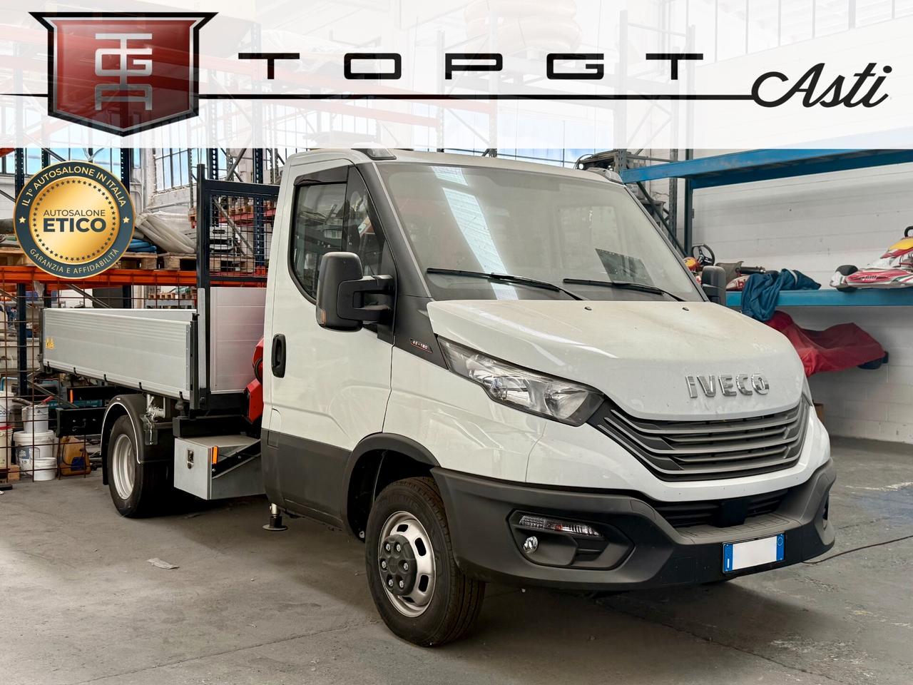 IVECO DAILY 35-180 3.0CC 175cv, PREZZO PIÙ IVA, MAI UTILIZZATO, CASSONE RIBALTABILE TRILATERALE, GRU HC, GARANZIA UFF, PERMUTE