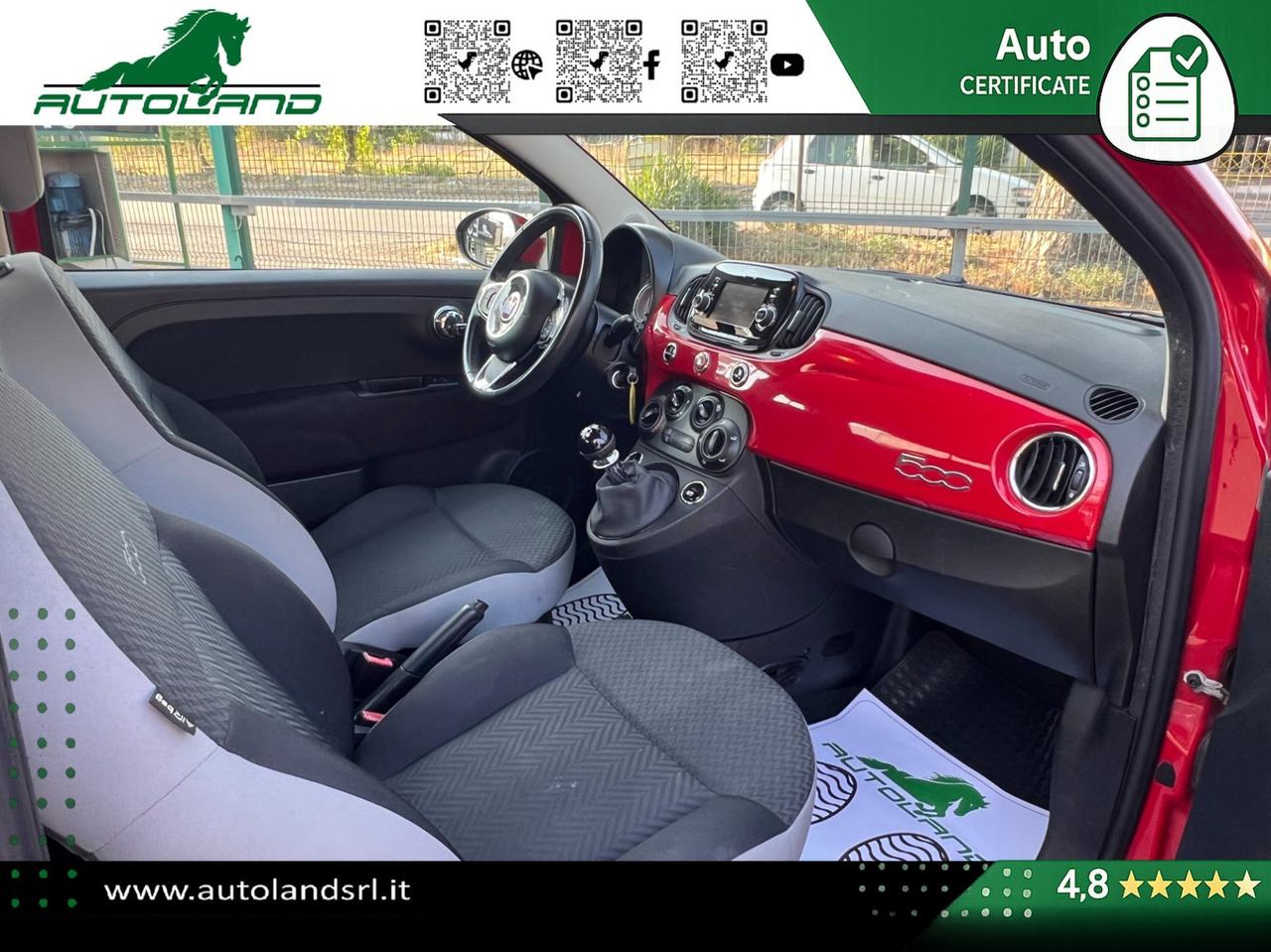 Fiat 500 1.2 69cv my19 Ok Neopatentati - Sensori di Parcheggio - Cruise Control - Uconnect 5"