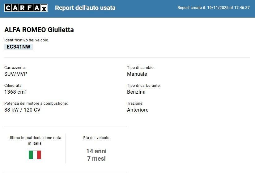 Alfa Romeo Giulietta 1.4 Turbo 24 MESI DI GARANZIA