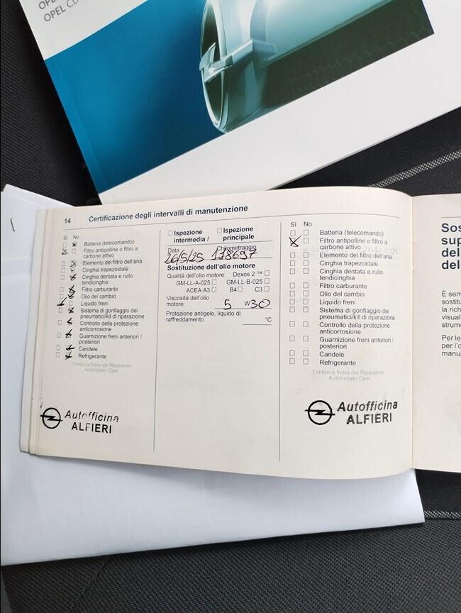 Opel Corsa 1.2 3p Sport 119000km euro 5 2010 cronologia tagliandi