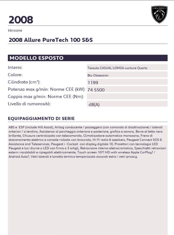 Peugeot 2008 2008 PureTech 100 S&S Allure