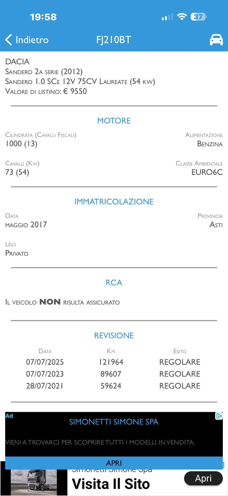 Dacia Sandero 1.0 SCe 12V 75CV Ambiance Perfetta