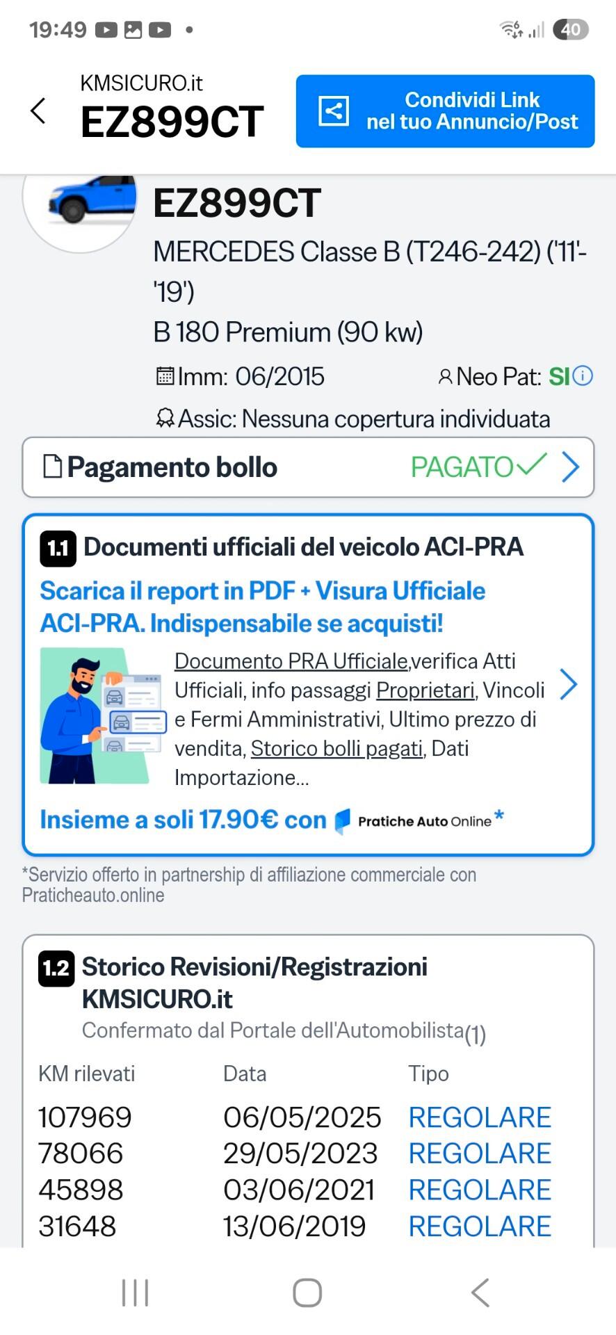 Mercedes-benz B 180 Premium perfetta e garantita 12 M
