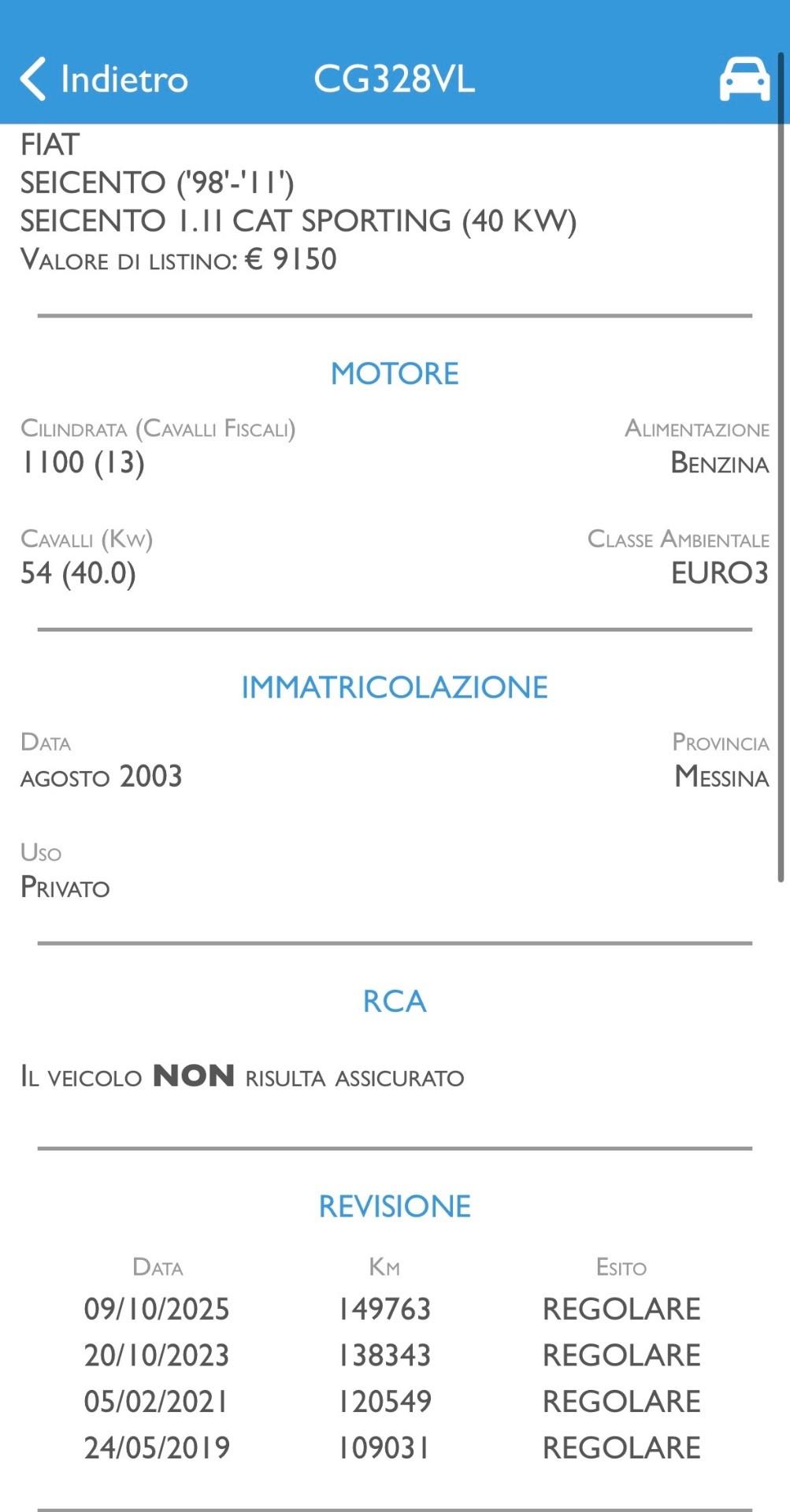 Fiat Seicento 1.1 54 Cv Comfort - 2003