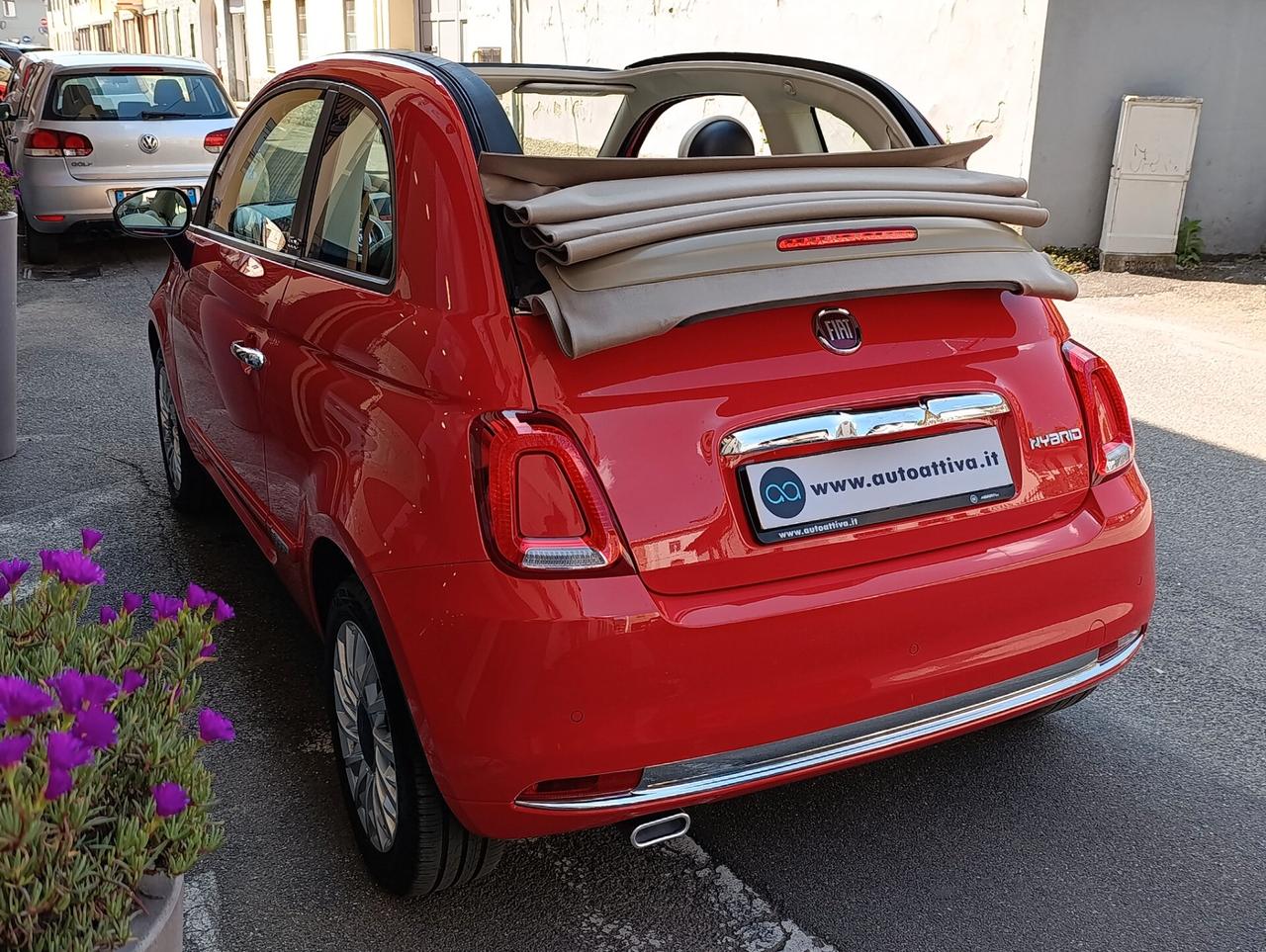 Fiat 500 C 1.0 Hybrid Lounge Rosso Corallo Pelle Full