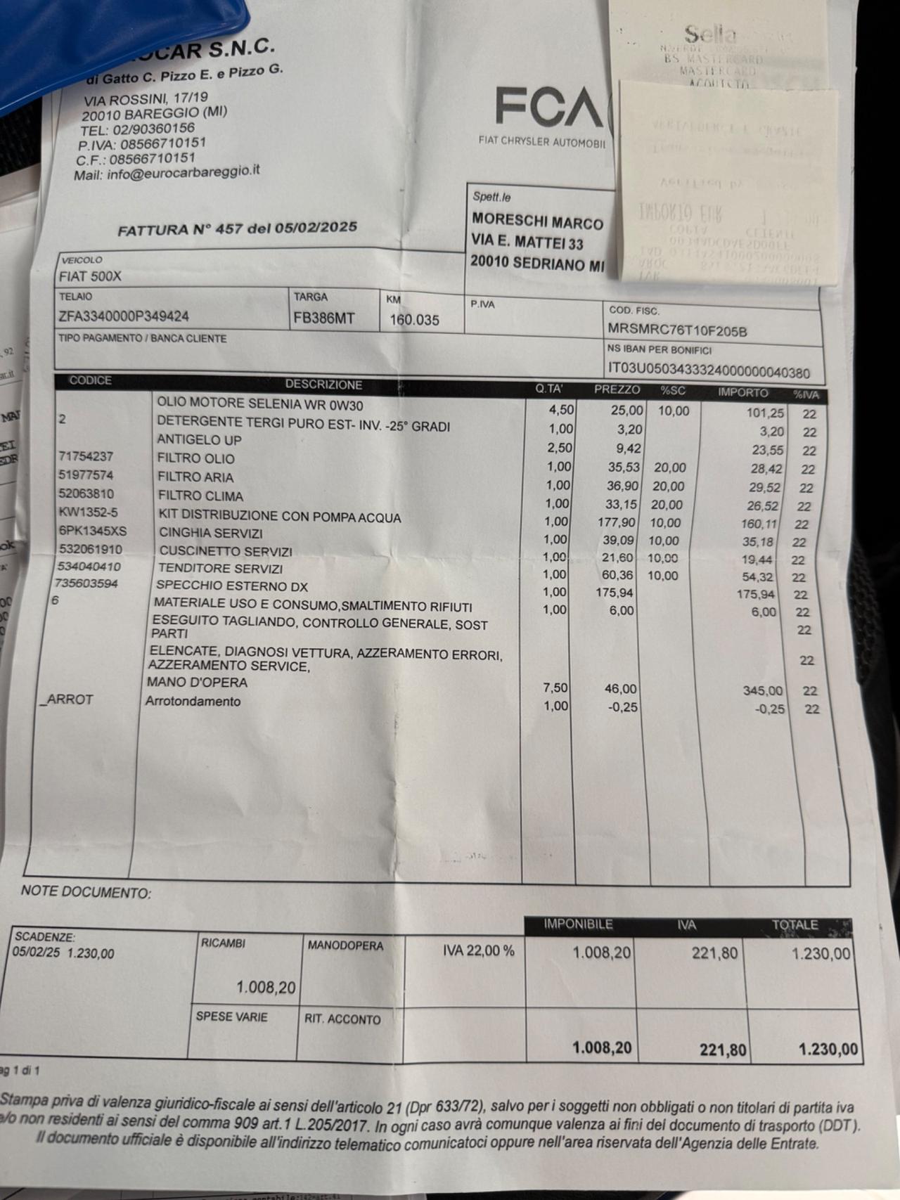 Fiat 500X 1.6 MultiJet 120 CV Cross