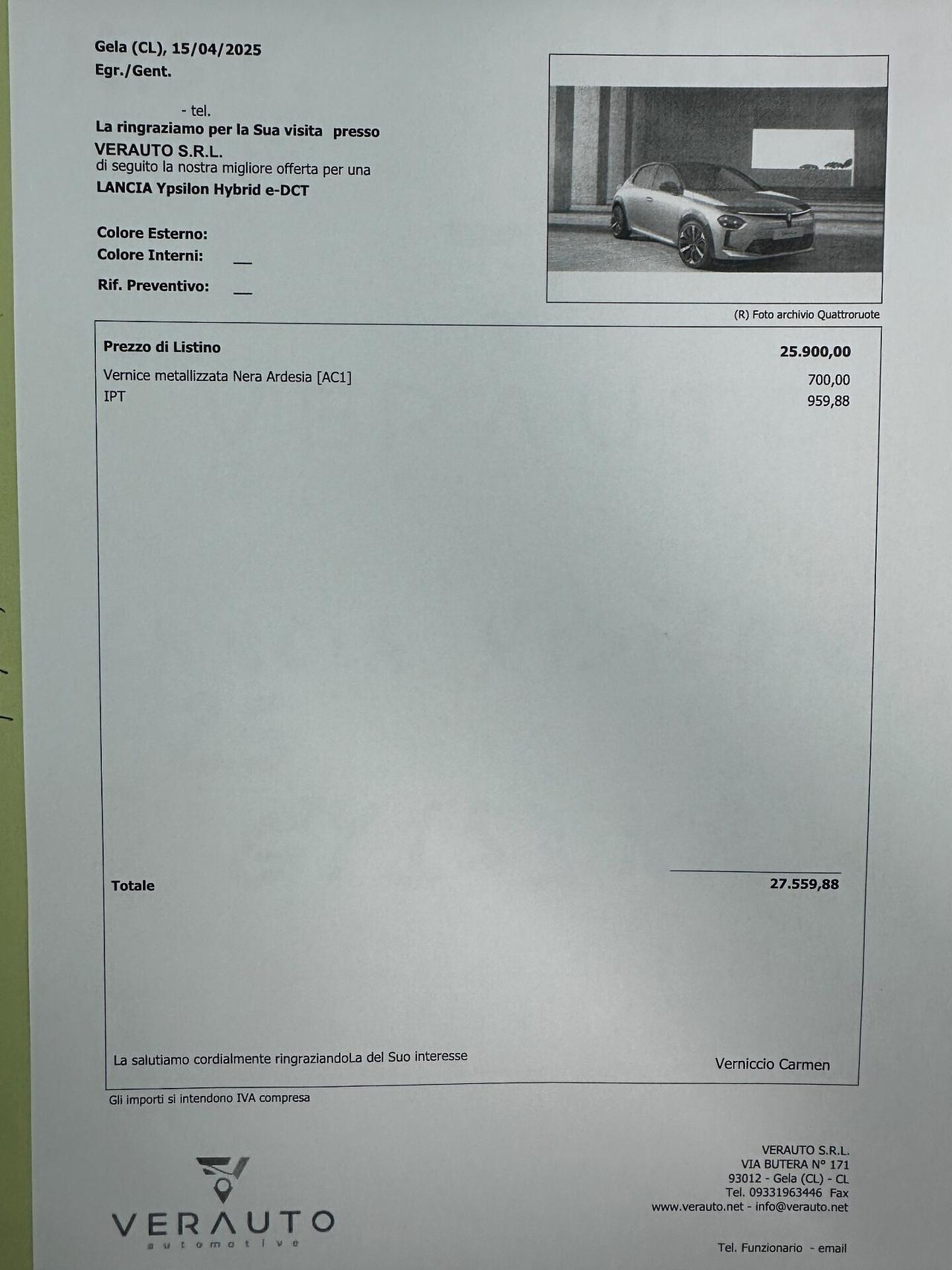 Lancia Ypsilon 1.2 mhev e-dct OFFERTA T-STOCK PREZZO IMPERDIBILE