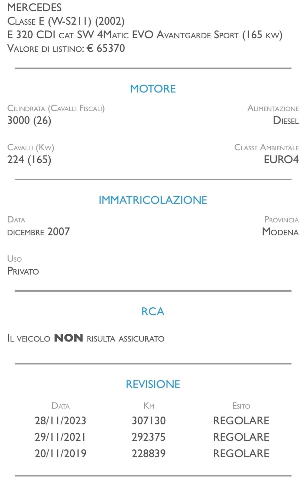 Mercedes-benz E 320 CDI cat S.W. 4Matic EVO Avantgarde Sport