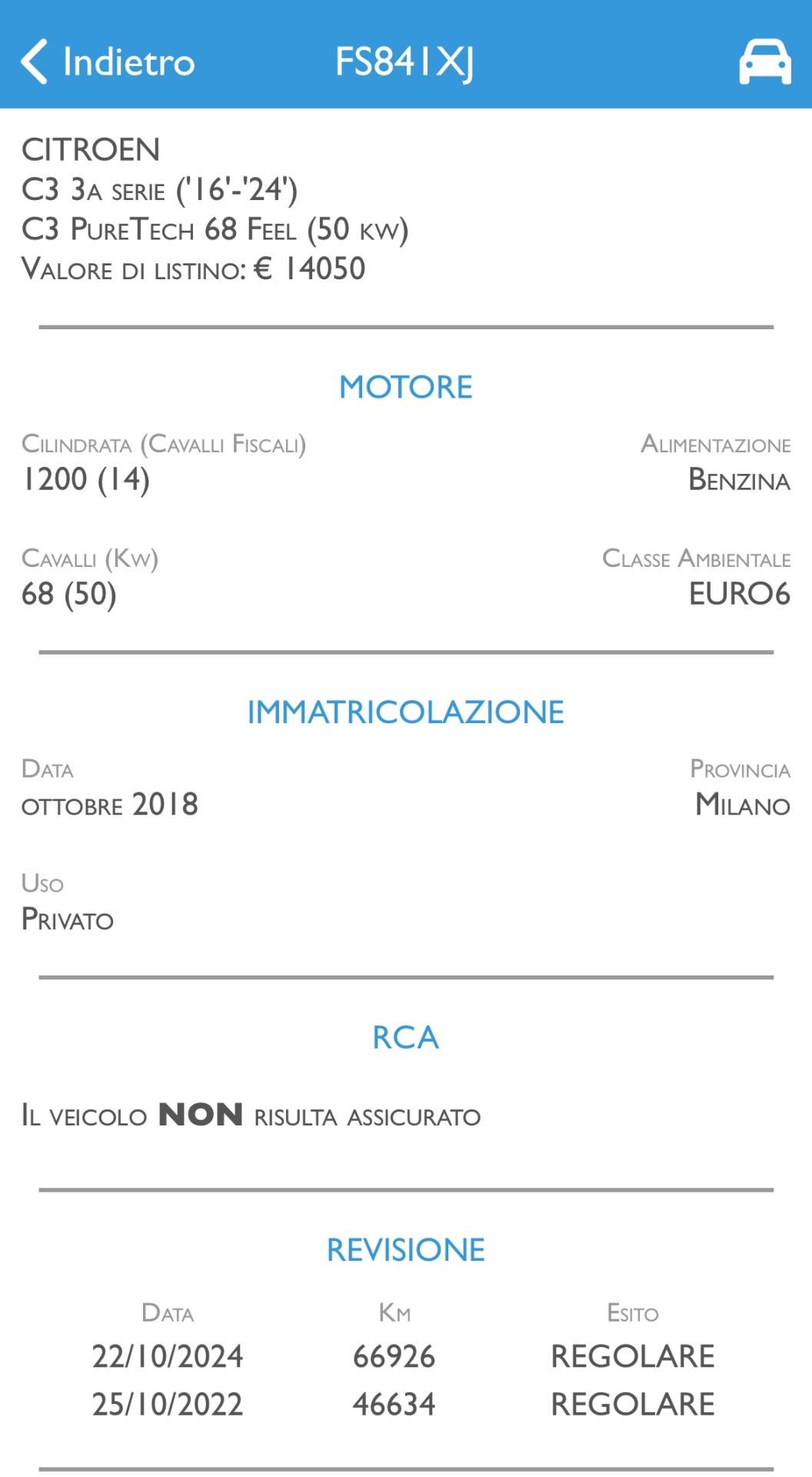 Citroen C3 PureTech 68 Feel NEOPATENTATI