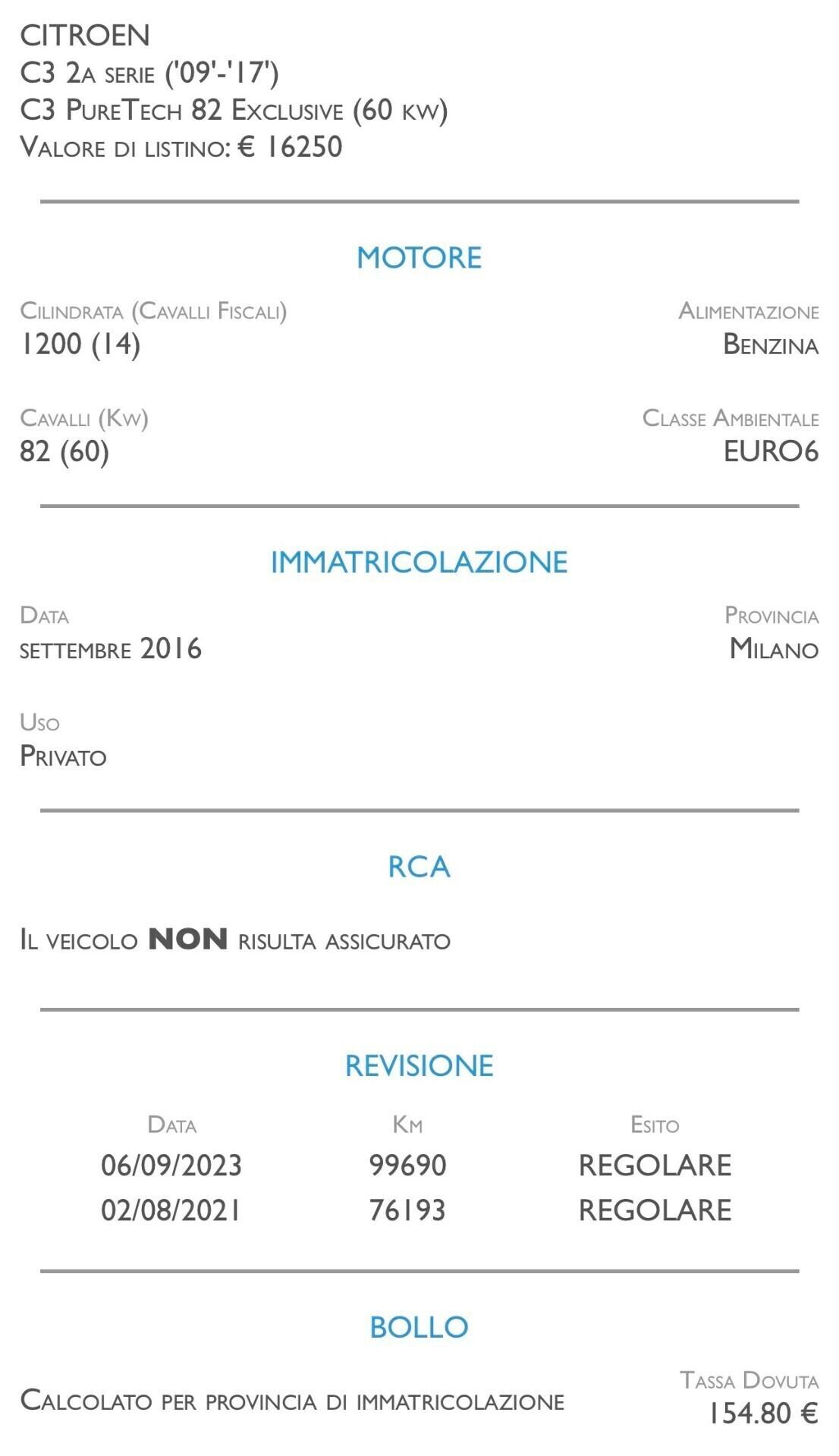 Citroen C3 PureTech 82 Monna Lisa - NEOPATENTATI