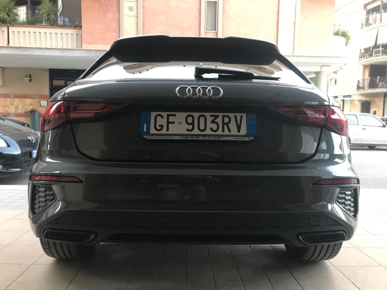 Audi A3 SPB 30 g-tron S tronic 131CV S LINE BLACK EDITION " TETTO PELLE LED MATRIX B&O 18 "