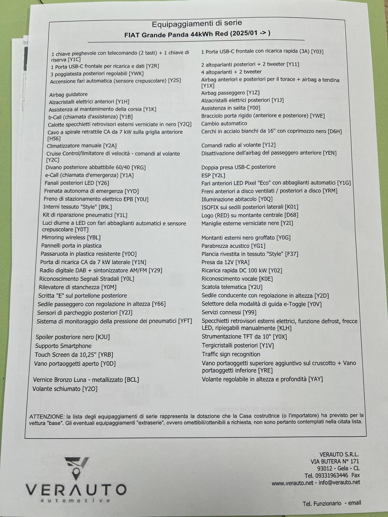 Fiat Grande Panda 44kWh Red possibilità noleggio no scoring