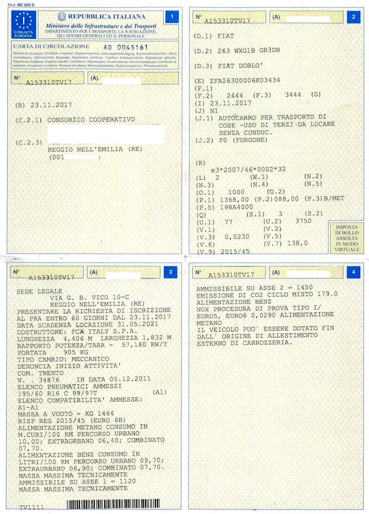 Fiat Doblo XL 3 posti 1.4 T-Jet SX Natural Power