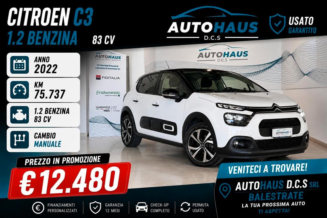 Citroen C3 1.2 Benzina 83 cv -Shine Pack Navigatore e Telecamera