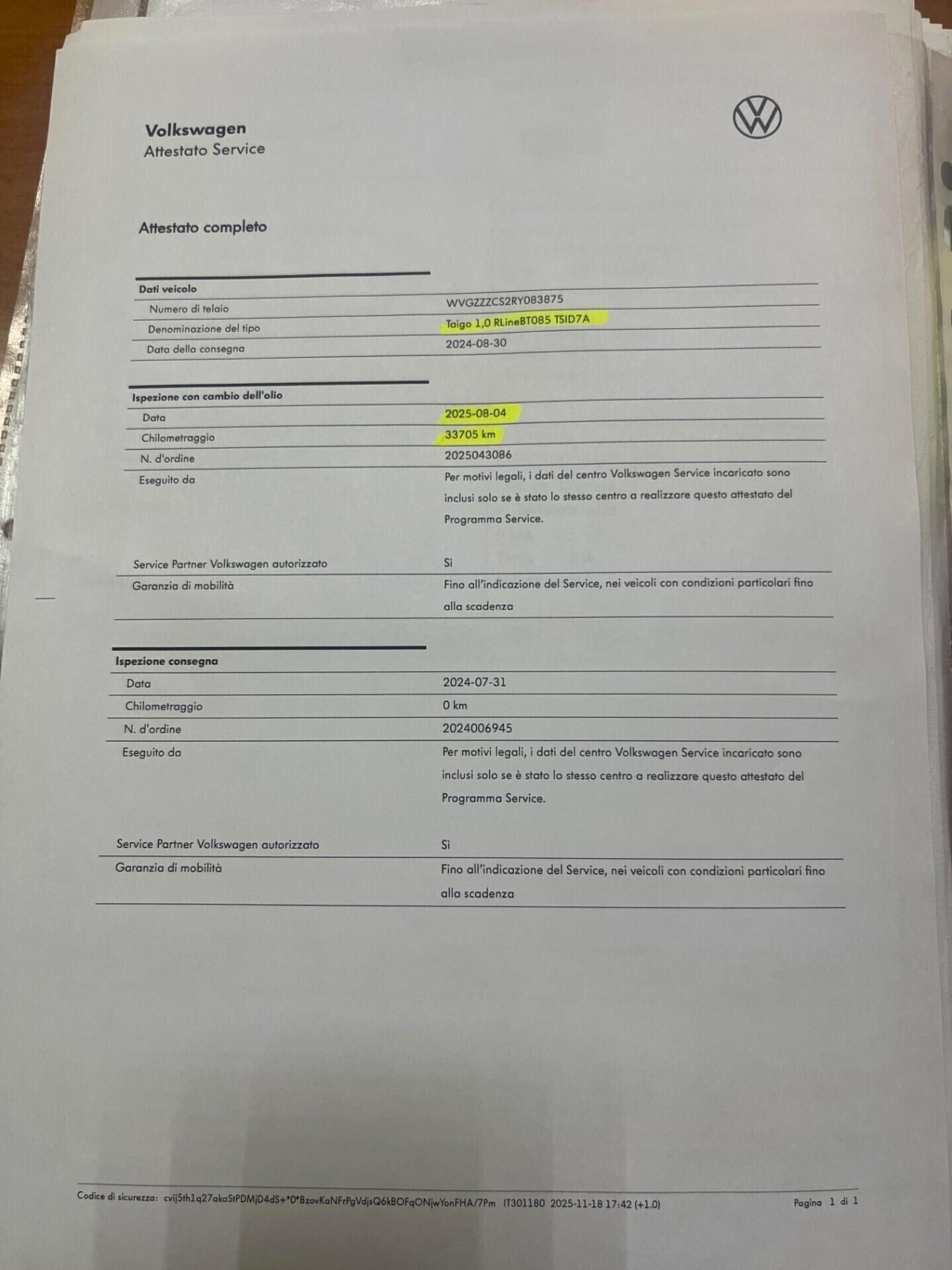 Volkswagen Taigo 1.0 TSI 115 CV DSG R-Line**km 35649**08/2024