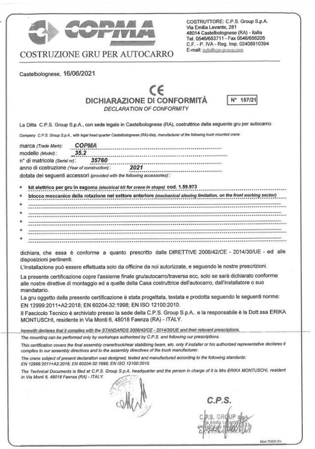 IVECO Daily RENAULT MASTER TC TP RG L3 T35 ICE Cassonato GRU