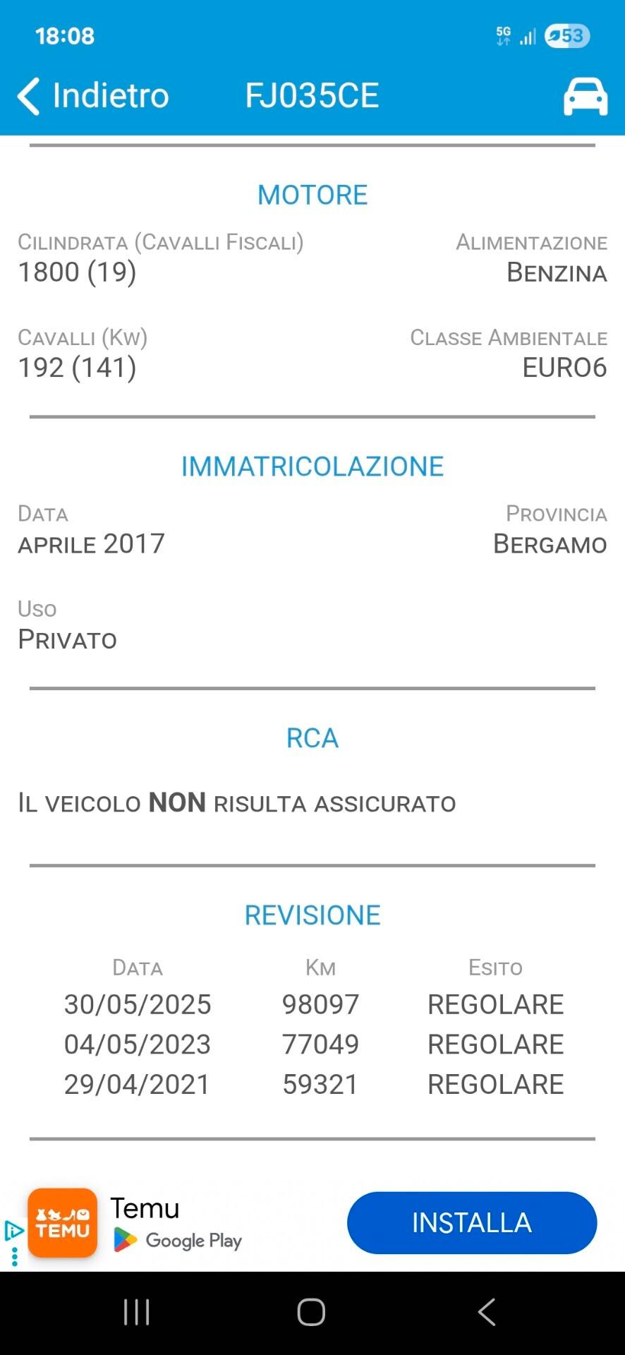 Volkswagen Polo GTI 1.8 5p. DSG BlueMotion Technology PREZZO REALE!! UNICO PROPRIETARIO!!GARANZIA 12 MESI!!