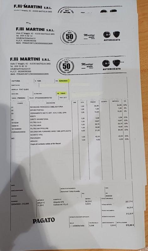 FIAT QUBO 1.3 Mjt 16v 95cv Trekking KM CERTIFICATI