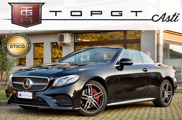 MERCEDES-BENZ E 350d CABRIO PREMIUM AMG LINE 4MATIC 258cv AUTO, EURO 6C, SERVICE DIMOSTRABILI, BURMESTER, MULTIBEAM, PELLE TOTALE, 19°, PERMUTE