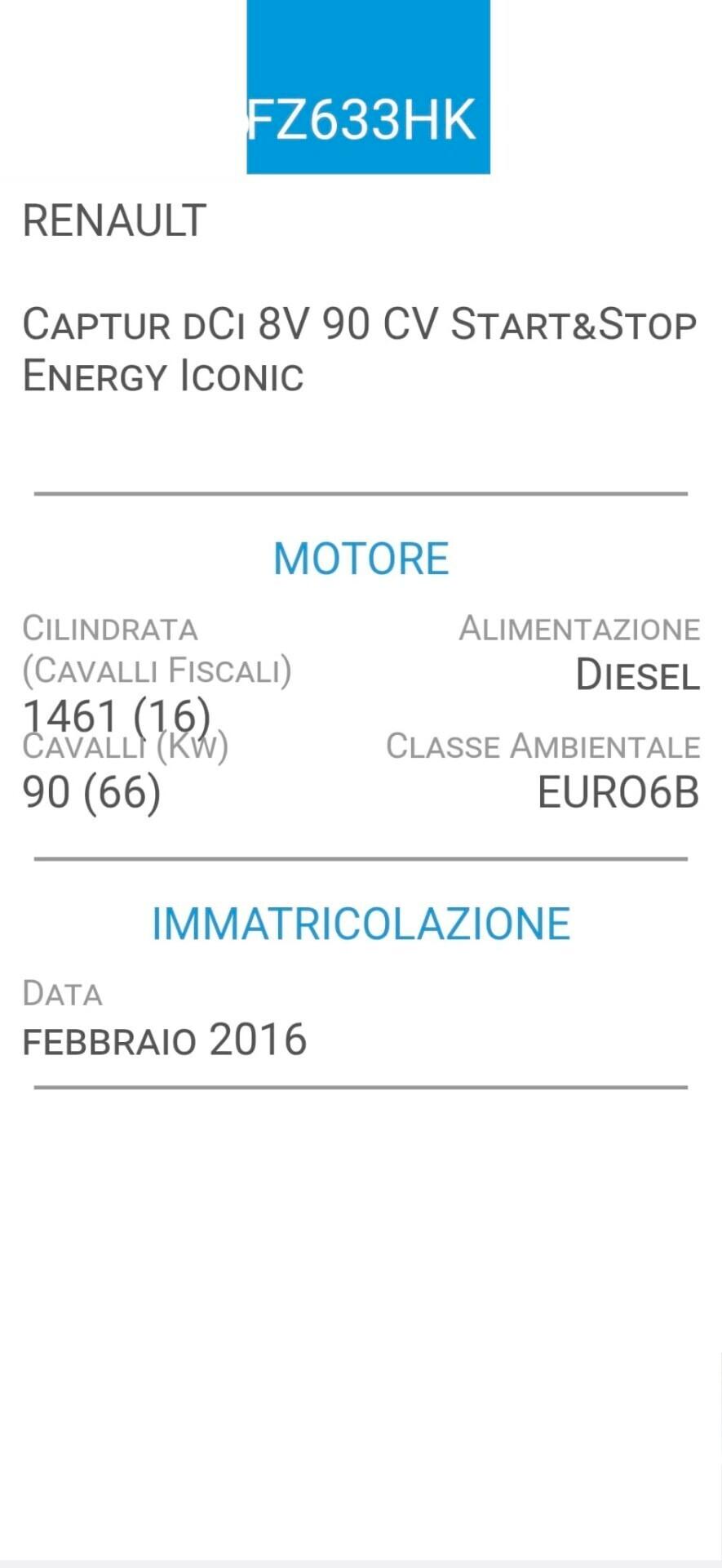 RENAULT CAPTUR 1,5 dCi-UNICA PROP-EURO 6B-3 REVISIONI