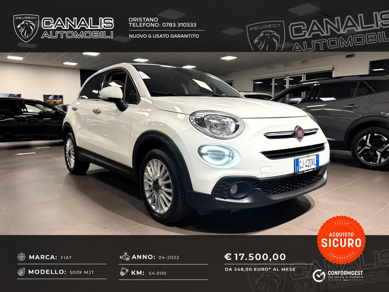 Fiat 500X 1.3 Mjt 95 CV CONNECT 2022 AZIENDALE