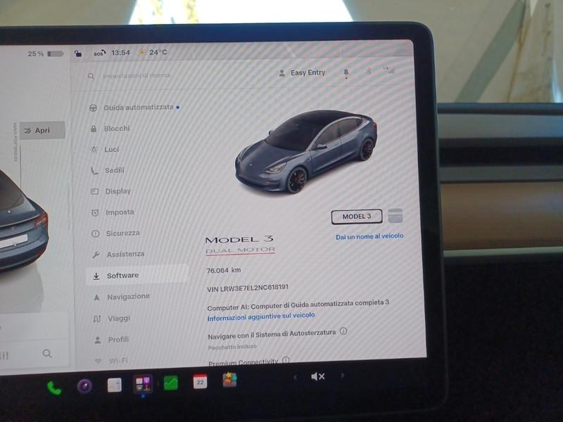 TESLA MODEL 3 75 KWH PERFORMANCE DUAL MOTOR 4WD 4 PORTE BERLINA