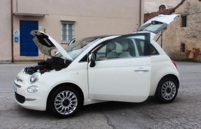 Fiat 500 1.2 Lounge 34000 KM PARI NUOVO 8 GOMME INVERNALI \ESTIVE TETTO PANOR. CLIMA RADIO CERCHI LEGA