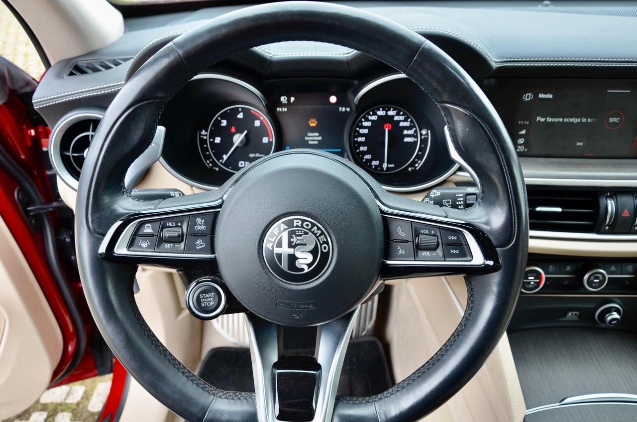 ALFA ROMEO STELVIO 2.2 t 6C VILLA D'ESTE Q4 210cv AUT, ROSSO ETNA, UNICOPROPRIETARIO, SERVICE UFFICIALI, EURO 6D, 21", PERMUTE