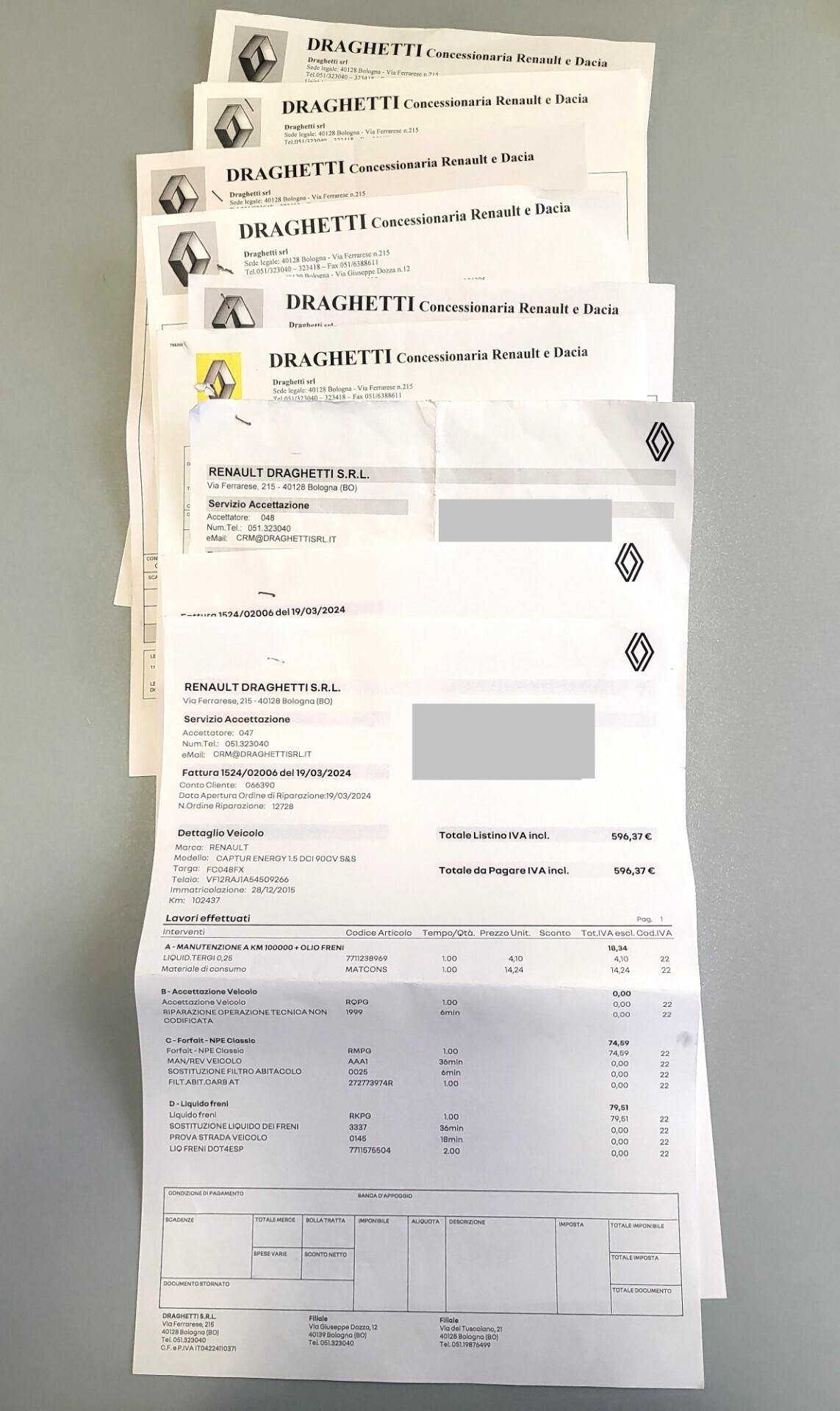 RENAULT CAPTUR 1,5 dCi- TAGLIANDI RENAULT -EURO 6