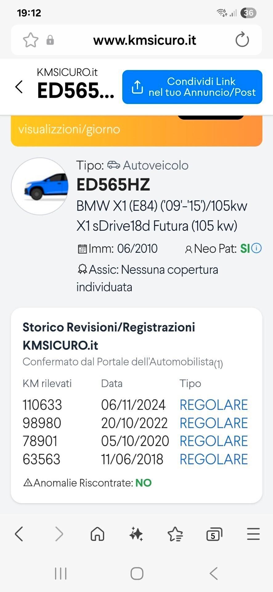 Bmw X1 sDrive18D perfetta e garantita 12 mesi