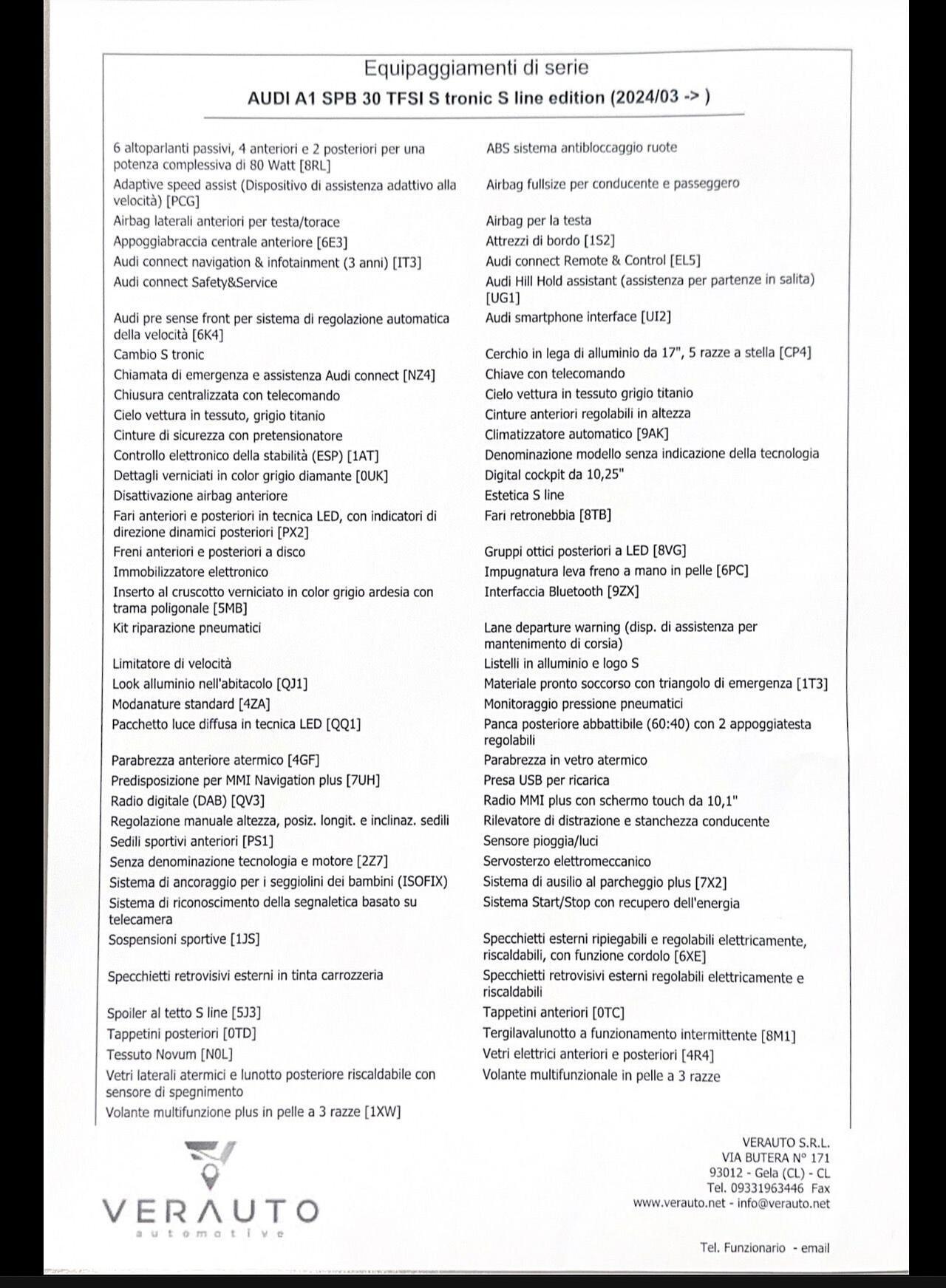 Audi A1 Spb 30 Sline possibilità noleggio no scoring