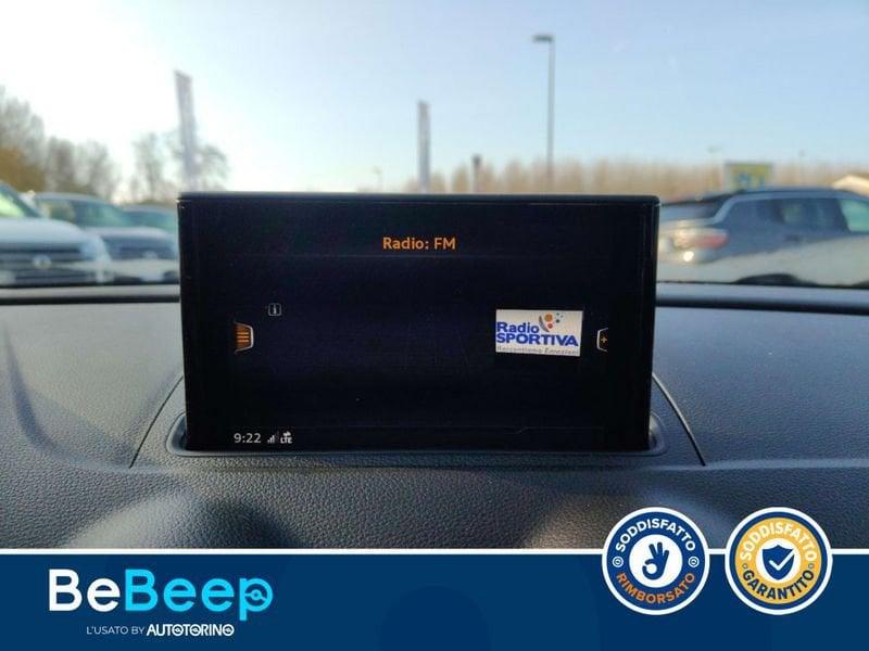 Audi A3 SPORTBACK 2.0 TDI BUSINESS 150CV S-TRONIC