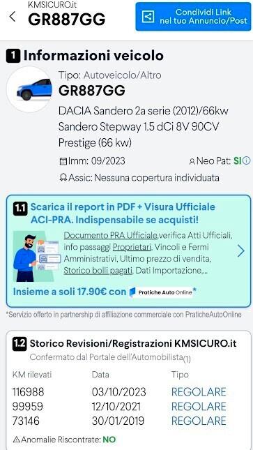 Dacia Sandero Stepway 1.5 dCi 8V 90CV Prestige