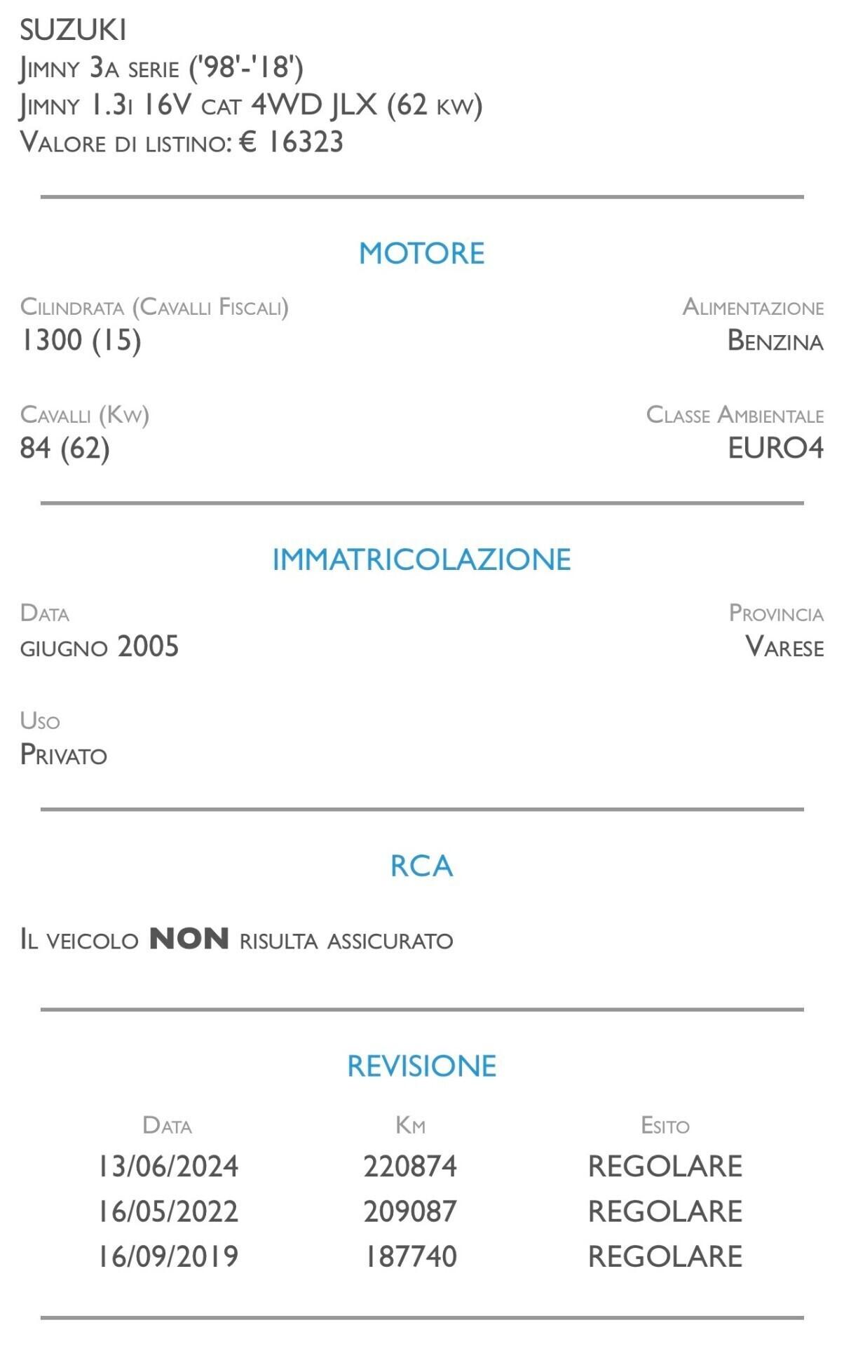 Suzuki Jimny 1.3i 16V cat 4WD JLX - UNICO PROPRIETARIO