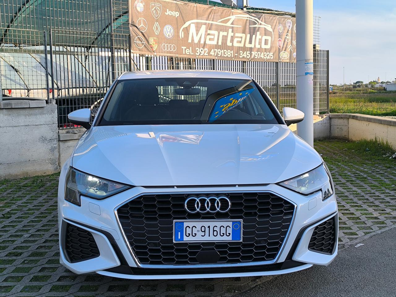 AUDI A3 S LINE 30 G-TRON METANO 09/2021 KM 39000 TAGLIANDI AUDI