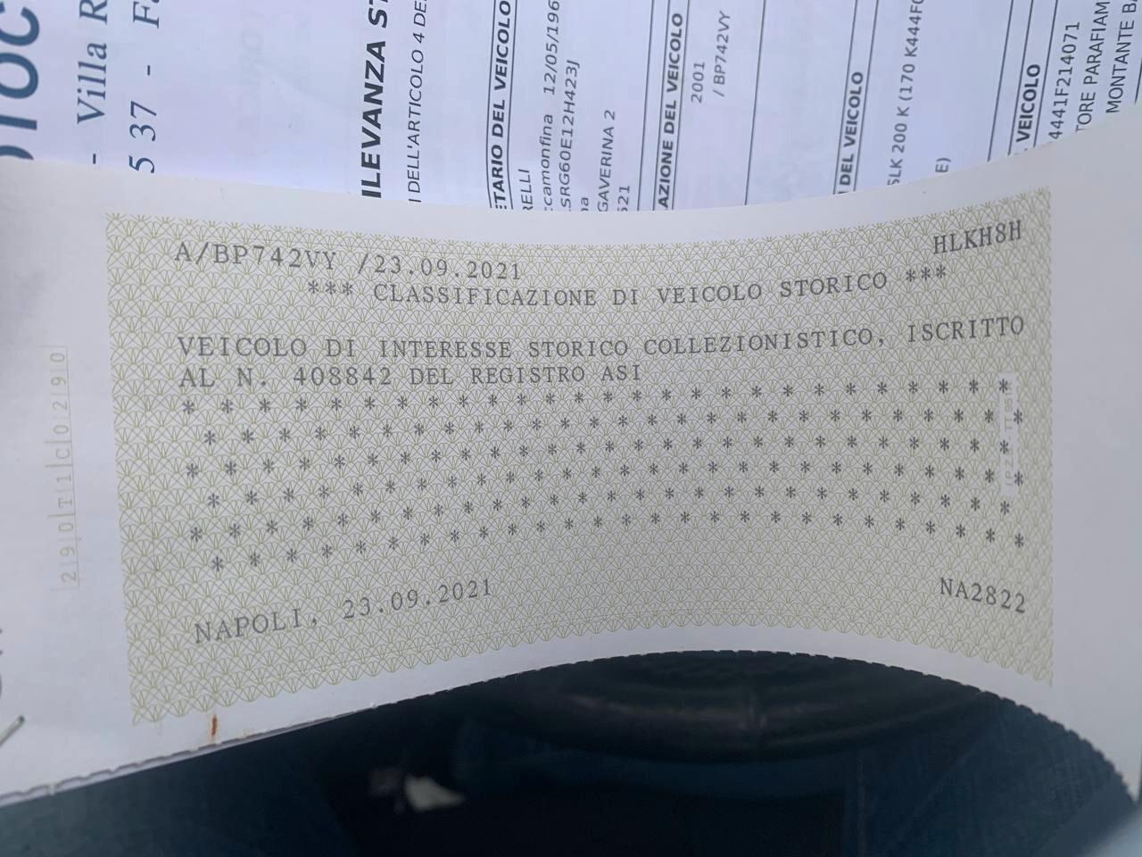 Mercedes-benz SLK 200 cat Kompressor Evo - ISCRITTO AL REGISTRO ASI