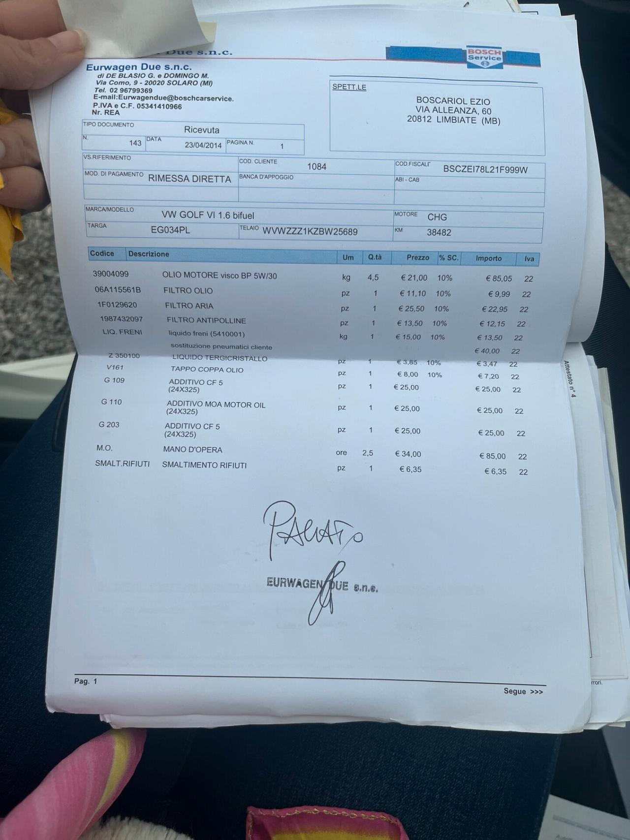 Volkswagen Golf 1.6 5p. Highline BiFuel