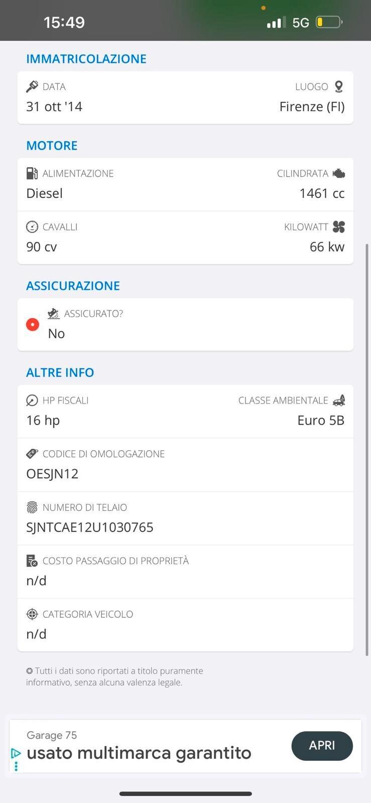 Nissan Note 1.5 dCi 12 MESI DI GARANZIA COMPLETA !!!!